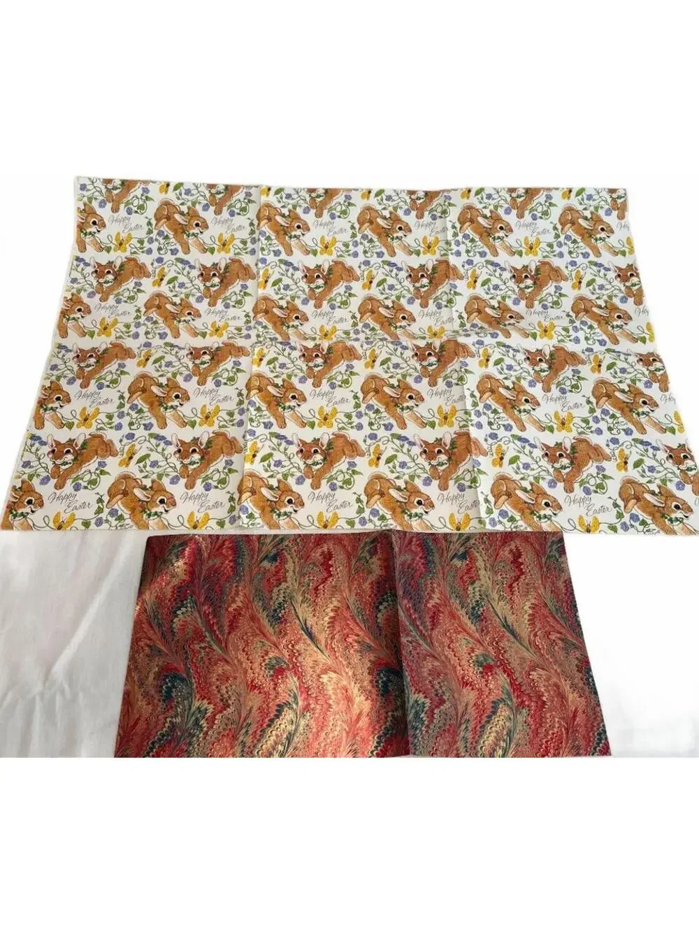 Vintage Birthday, Floral, Kids Wrapping Paper lot with velvet, metallic accents